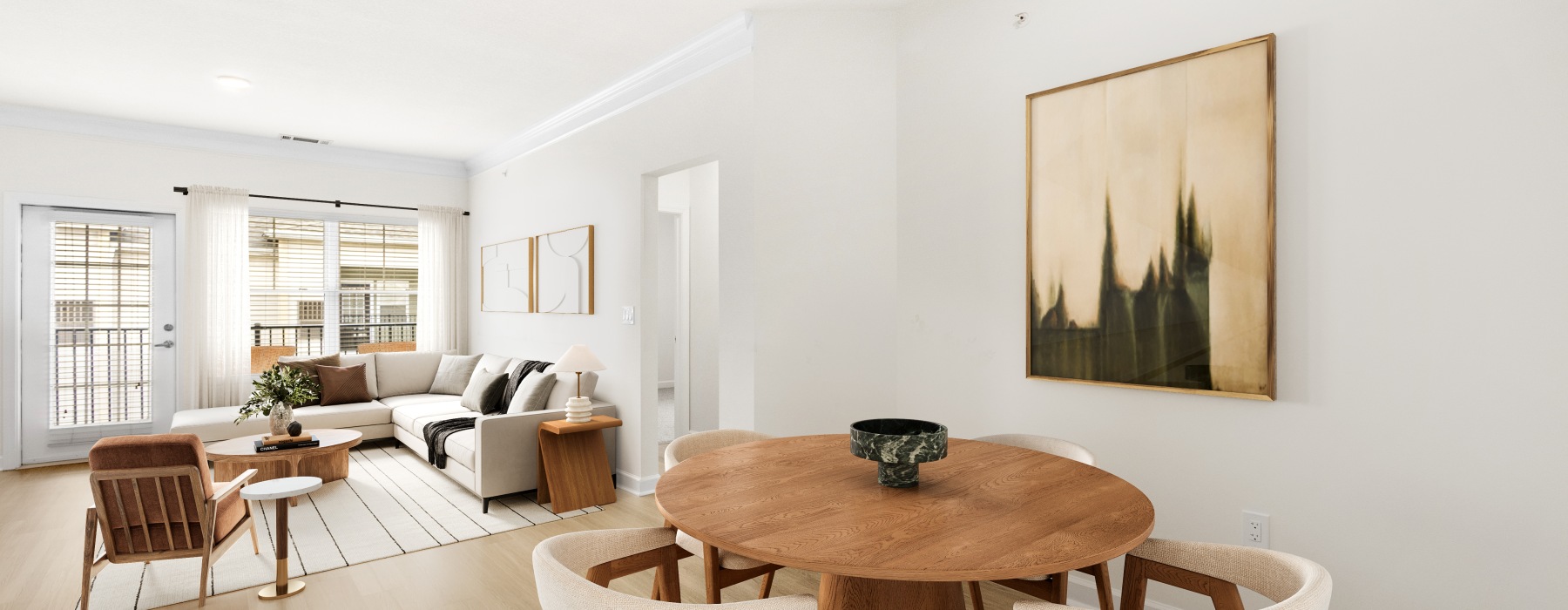 open dining and living room