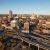 a city with a freeway and buildings