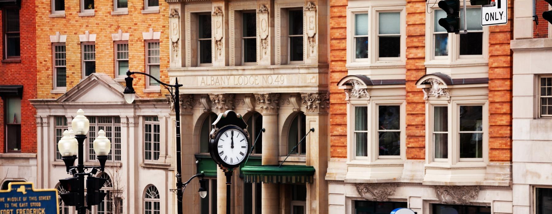 a clock on a building